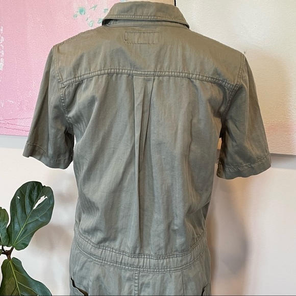 Lucky Brand womens utility Drawstring Dress workwear Sage Green Fray Sz XS NWT. - Picture 7 of 11